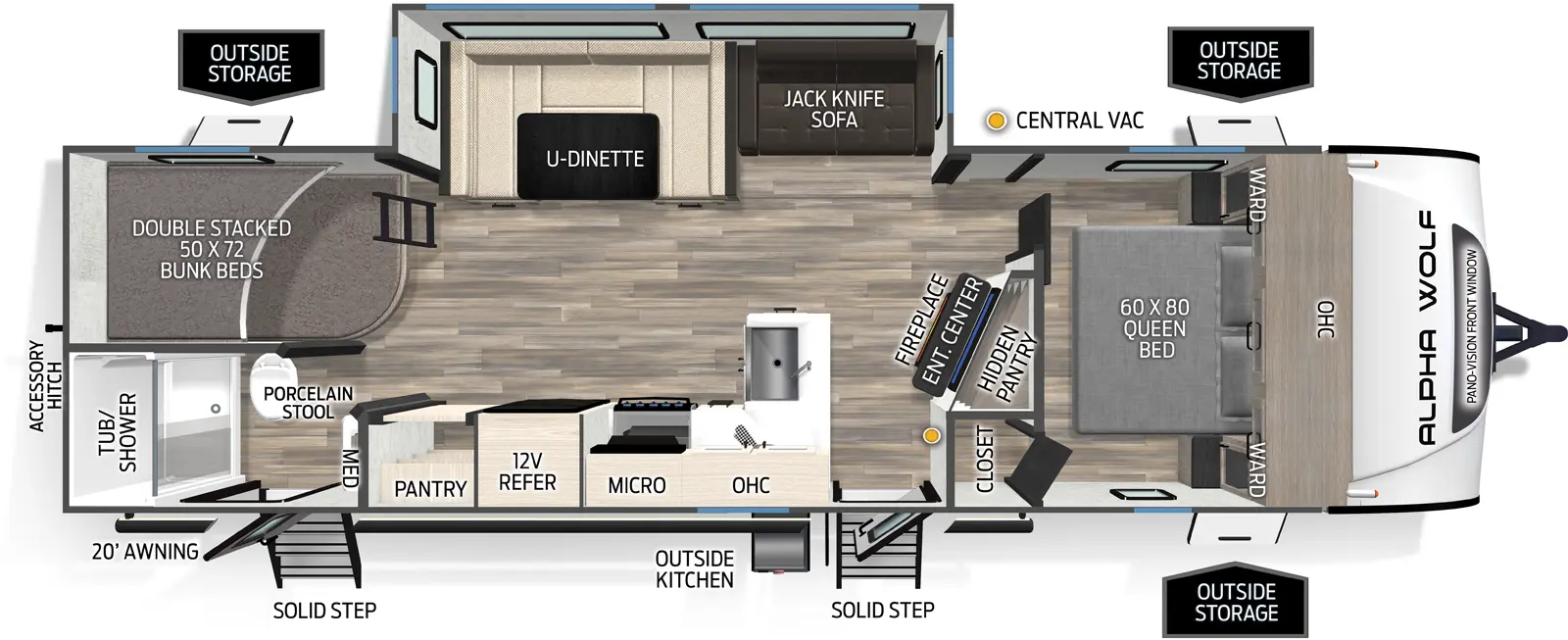 Alpha Wolf 26DBH Floorplan